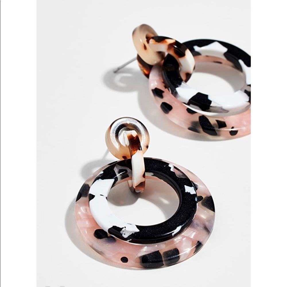 Lele Sadoughi Mini Banded Hoop Marble Earrings